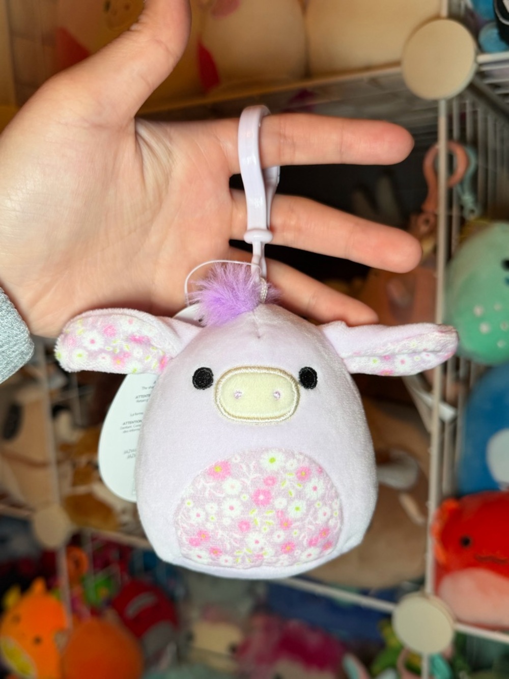 Squishmallows Squishmallow Delzi the Purple Donkey 3.5" Stuffed Plush Clip